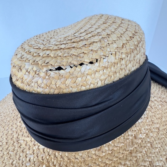 EUGENIA KIM "Mirabel" Straw Sun Hat with Black Bow, UPF 50+. - Picture 7 of 11